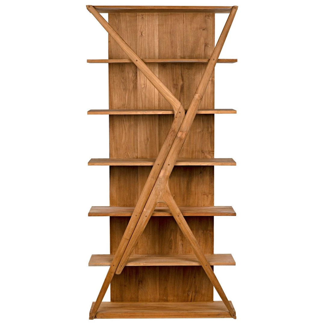 Noir Furniture Noir Vetra Bookcase, Teak Bookcases
