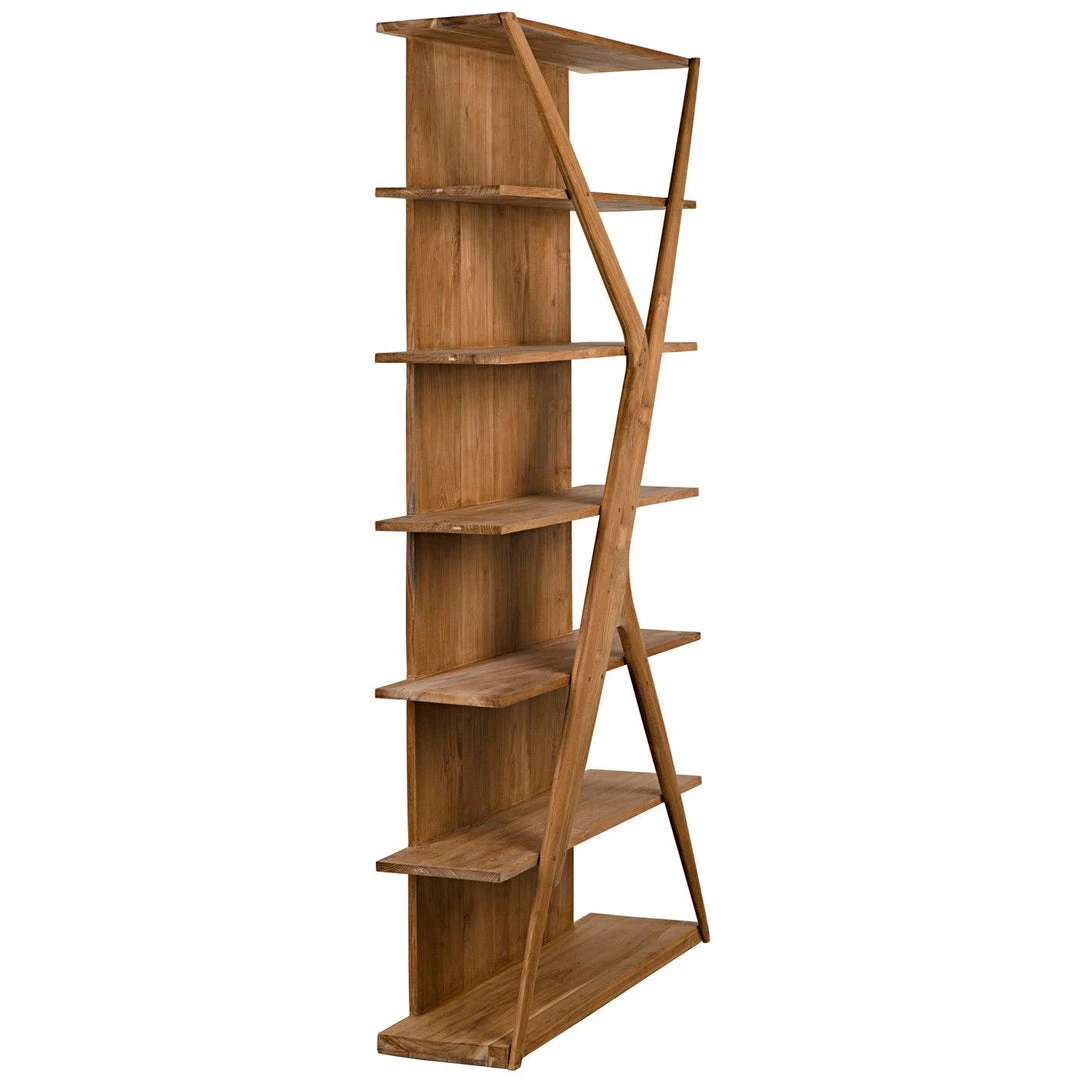 Noir Furniture Noir Vetra Bookcase, Teak Bookcases