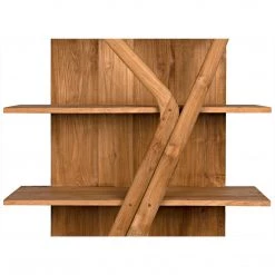 Noir Furniture Noir Vetra Bookcase, Teak Bookcases