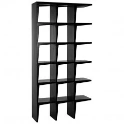 Noir Furniture Noir Savant Bookcase, Hand Rubbed Black