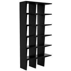 Noir Furniture Noir Savant Bookcase, Hand Rubbed Black