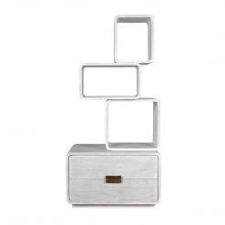 Noir Furniture Noir Belini Bookcase, White Wash Bookcases