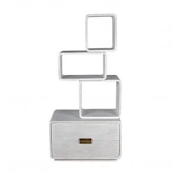 Noir Furniture Noir Belini Bookcase, White Wash Bookcases