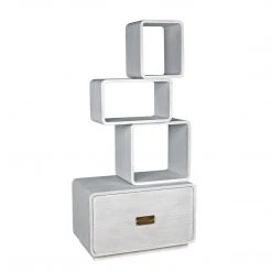 Noir Furniture Noir Belini Bookcase, White Wash Bookcases