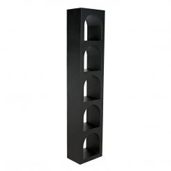 Noir Furniture Noir Aqueduct Bookcase, C, Black Metal Bookcases