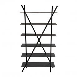 Noir Furniture Noir Siddhartha Bookcase, Black Metal Bookcases