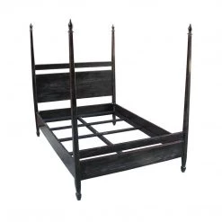 Beds Noir Furniture Venice Bed, Queen, Hand Rubbed Black