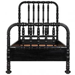 Noir Furniture Noir Bachelor Bed, Hand Rubbed Black Beds