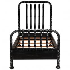 Noir Furniture Noir Bachelor Bed, Hand Rubbed Black Beds