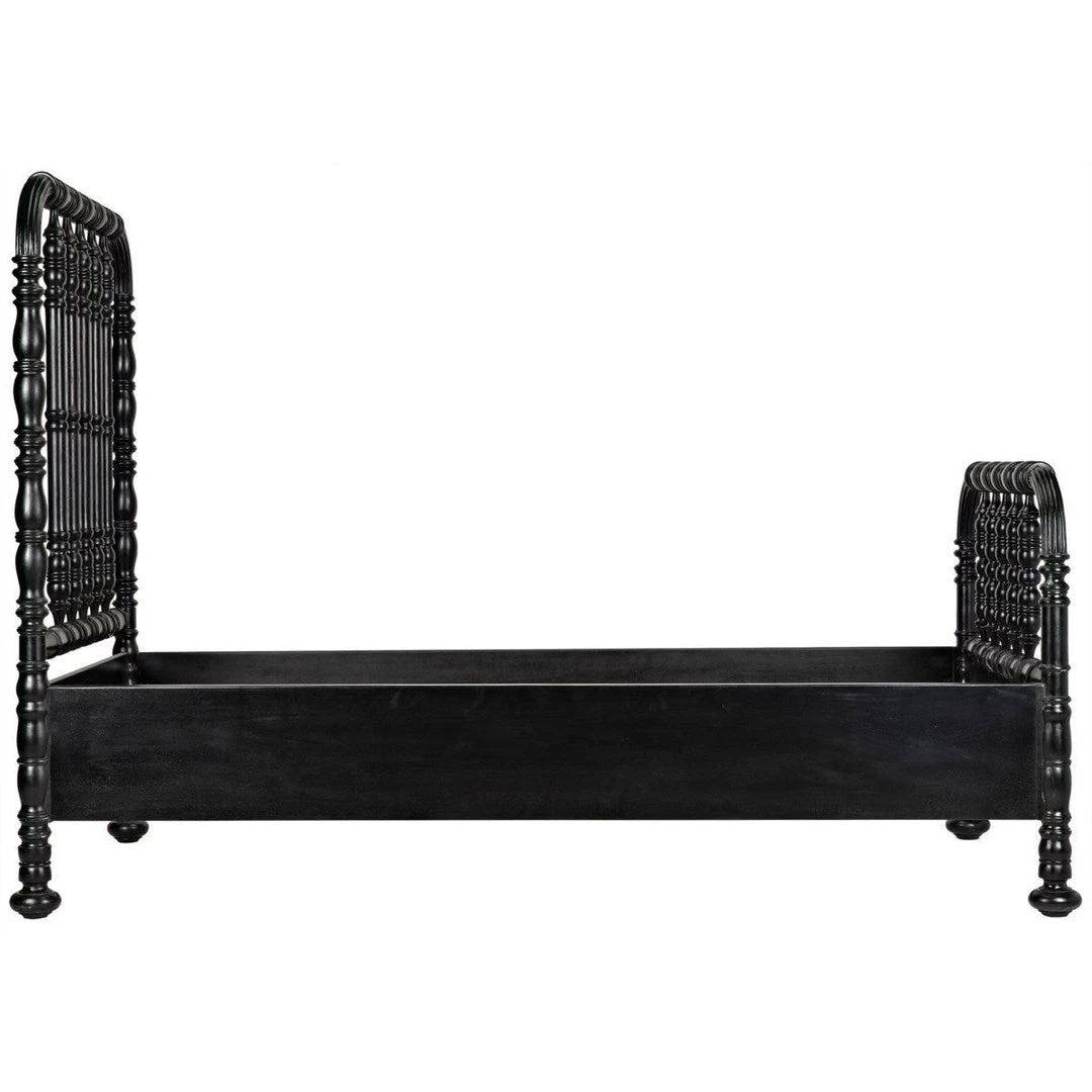 Noir Furniture Noir Bachelor Bed, Hand Rubbed Black Beds