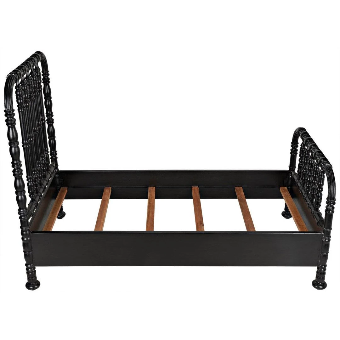 Noir Furniture Noir Bachelor Bed, Hand Rubbed Black Beds