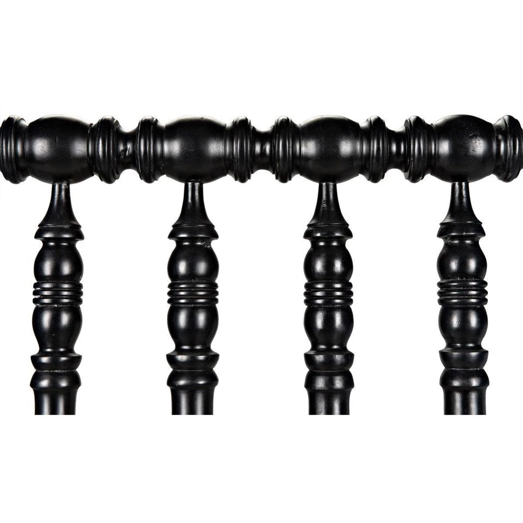 Noir Furniture Noir Bachelor Bed, Hand Rubbed Black Beds