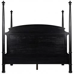 Noir Furniture New Douglas Bed, Eastern King, Hand Rubbed Black