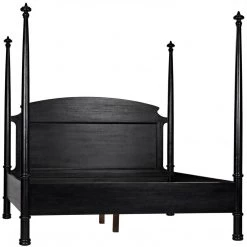 Noir Furniture New Douglas Bed, Eastern King, Hand Rubbed Black