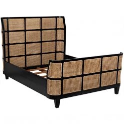 Noir Furniture Porto Bed, Queen, HB Beds