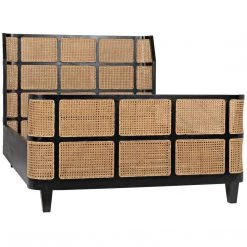 Noir Furniture Porto Bed, Queen, HB Beds