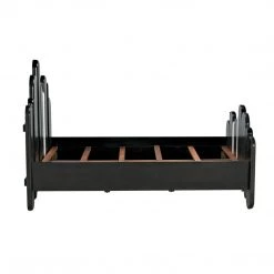 Noir Furniture Noir Corso Bed, Queen, Hand Rubbed Black, Pale, And Solid White