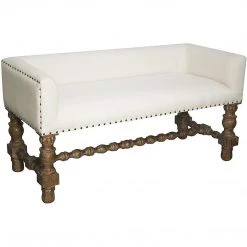 Noir Furniture Benches & Ottomans Noir Lagos Bench, Grey Wash