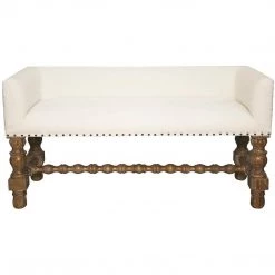 Noir Furniture Benches & Ottomans Noir Lagos Bench, Grey Wash