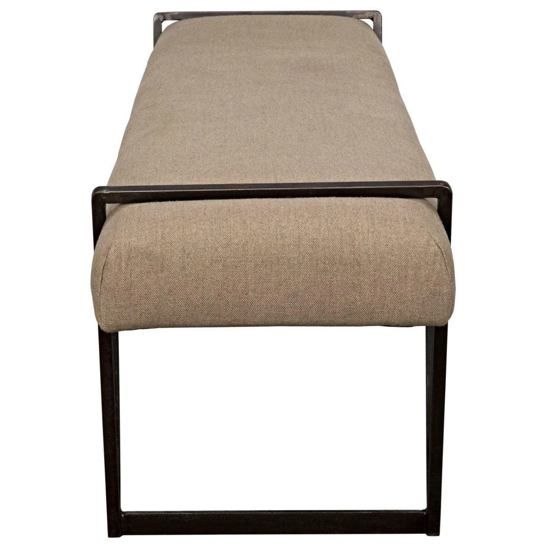 Noir Furniture Noir Larkin Bench, Metal With Linen Benches & Ottomans