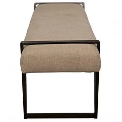Noir Furniture Noir Larkin Bench, Steel With Linen Accent Tables