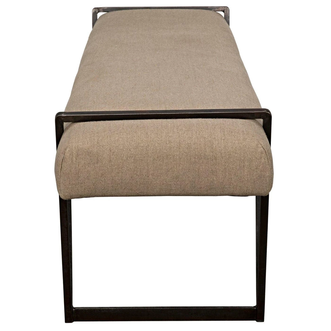 Noir Furniture Noir Larkin Bench, Steel With Linen Accent Tables