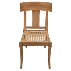 Noir Furniture Noir Athena Side Chair,Teak W/Caning Dining Chairs