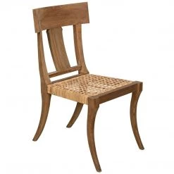 Noir Furniture Noir Athena Side Chair,Teak W/Caning Dining Chairs