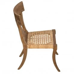 Noir Furniture Noir Athena Side Chair,Teak W/Caning Dining Chairs