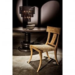 Noir Furniture Noir Athena Side Chair,Teak W/Caning Dining Chairs