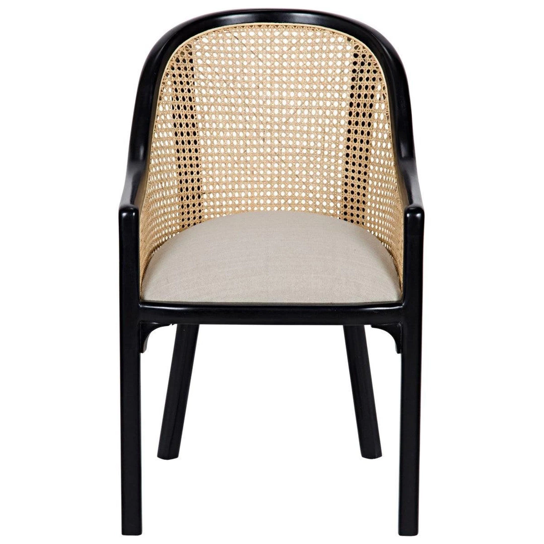 Noir Furniture Gaston Chair, Hand Rubbed Black Chairs