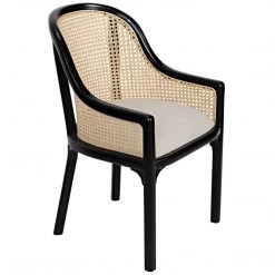 Noir Furniture Gaston Chair, Hand Rubbed Black Chairs