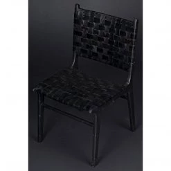 Dining Chairs Noir Furniture Dede Dining Chair, Leather, Black