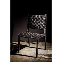 Dining Chairs Noir Furniture Dede Dining Chair, Leather, Black