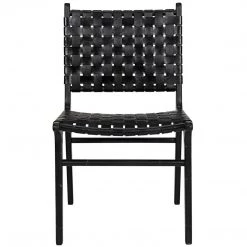 Dining Chairs Noir Furniture Dede Dining Chair, Leather, Black