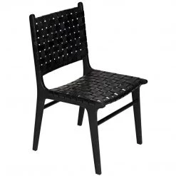 Dining Chairs Noir Furniture Dede Dining Chair, Leather, Black