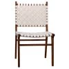 Dining Chairs Noir Furniture Dede Dining Chair, Teak/White Leather