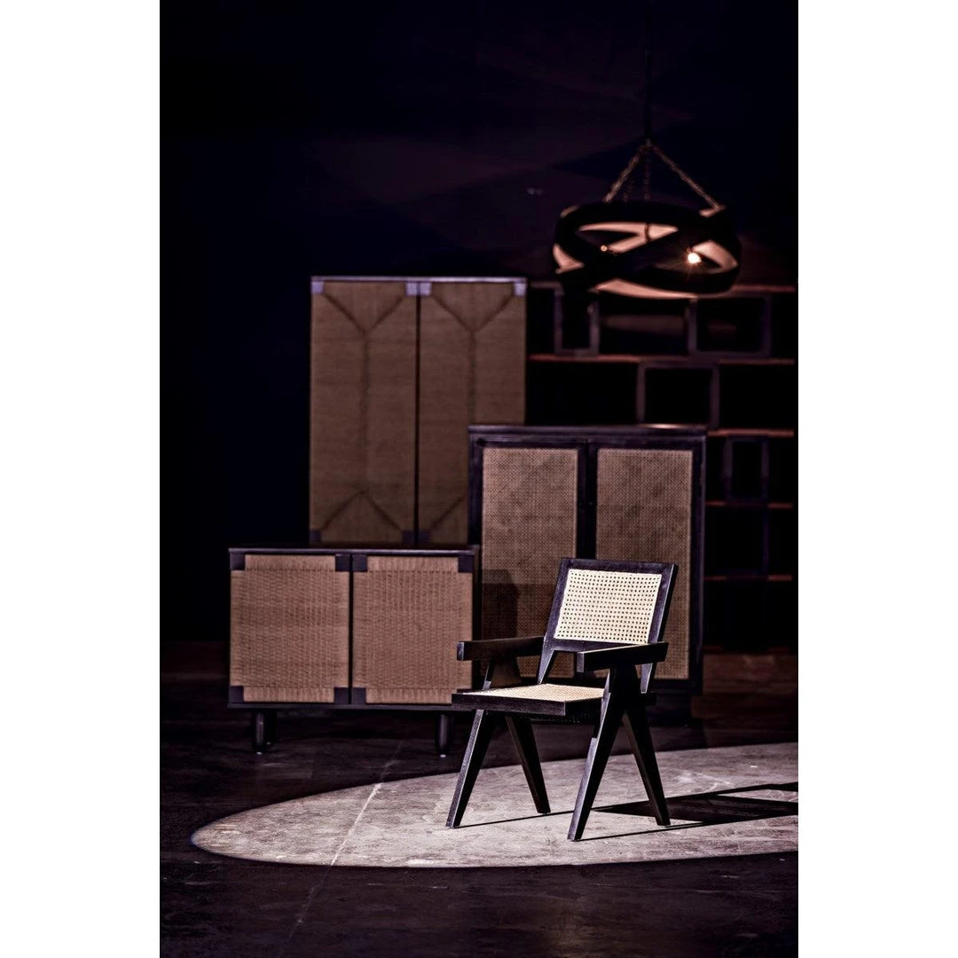 Chairs Noir Furniture Jude Chair W/Caning, Black
