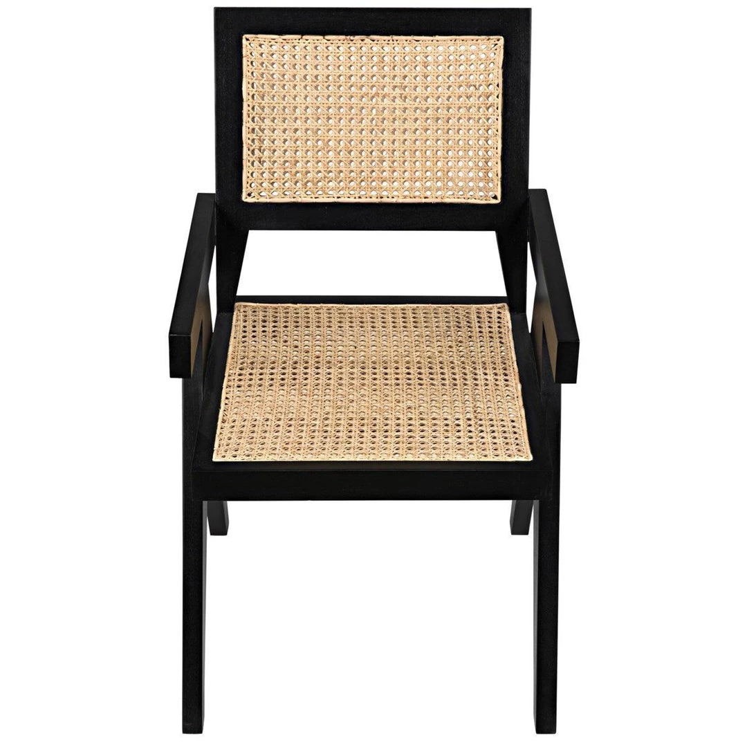 Chairs Noir Furniture Jude Chair W/Caning, Black