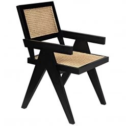 Chairs Noir Furniture Jude Chair W/Caning, Black