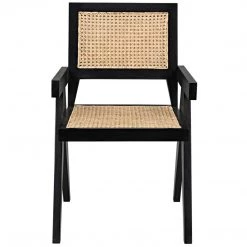 Chairs Noir Furniture Jude Chair W/Caning, Black