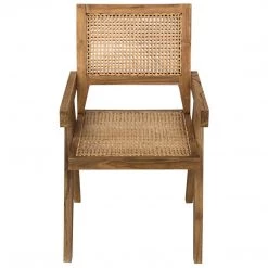 Noir Furniture Jude Chair, Teak With Caning