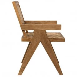 Noir Furniture Jude Chair, Teak With Caning