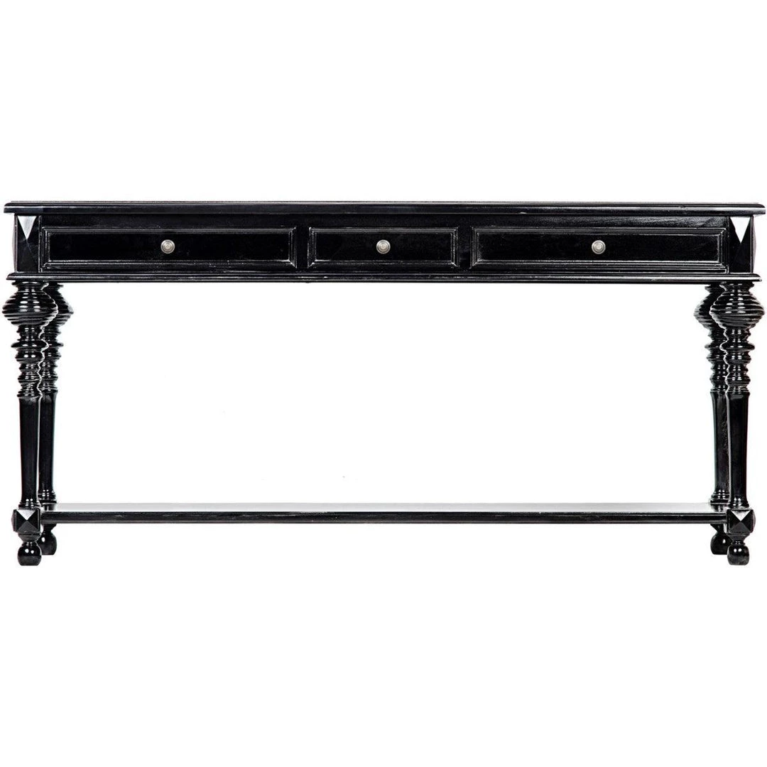 Noir Furniture Consoles Noir Colonial Sofa Table Black