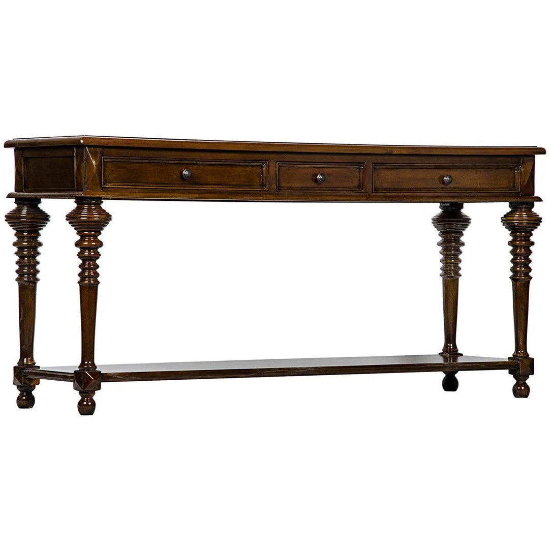 Noir Furniture Noir Colonial Sofa Table , Distressed Brown