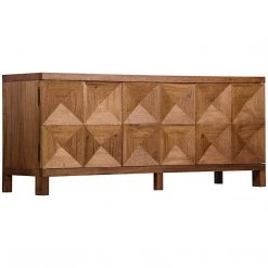 Noir Furniture Buffets Noir Quadrant 3 Door Sideboard, Dark Walnut