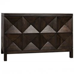Noir Furniture Buffets Noir Quadrant 2 Door Sideboard, Ebony Walnut