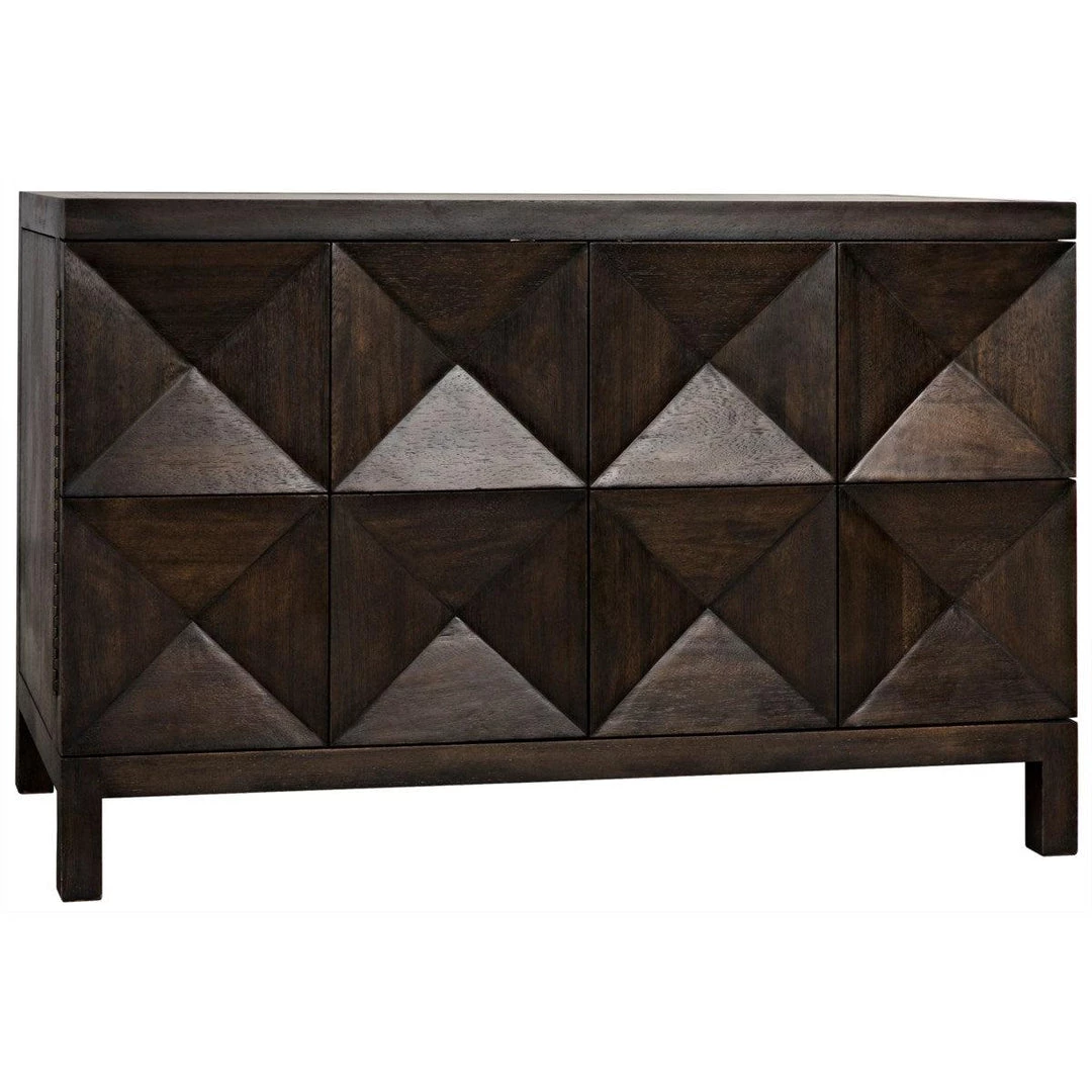 Noir Furniture Buffets Noir Quadrant 2 Door Sideboard, Ebony Walnut