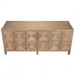 Noir Furniture Buffets Noir Quadrant 3 Door Sideboard, Washed Walnut