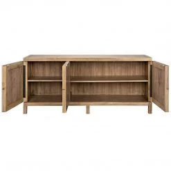 Noir Furniture Buffets Noir Quadrant 3 Door Sideboard, Washed Walnut